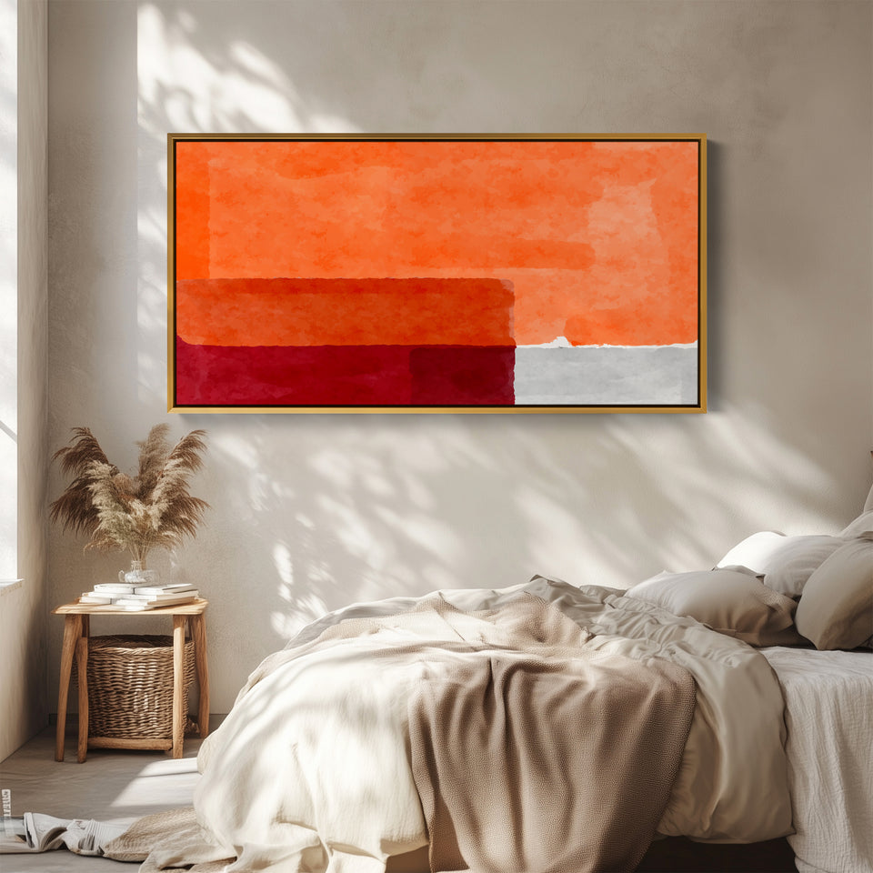 Panoramic Wall Art Layered Colour Bands Extra Wide Canvas Hallway