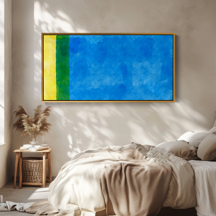 Wide Framed Canvas Vertical Colour Bands Statement Wall Decor Office