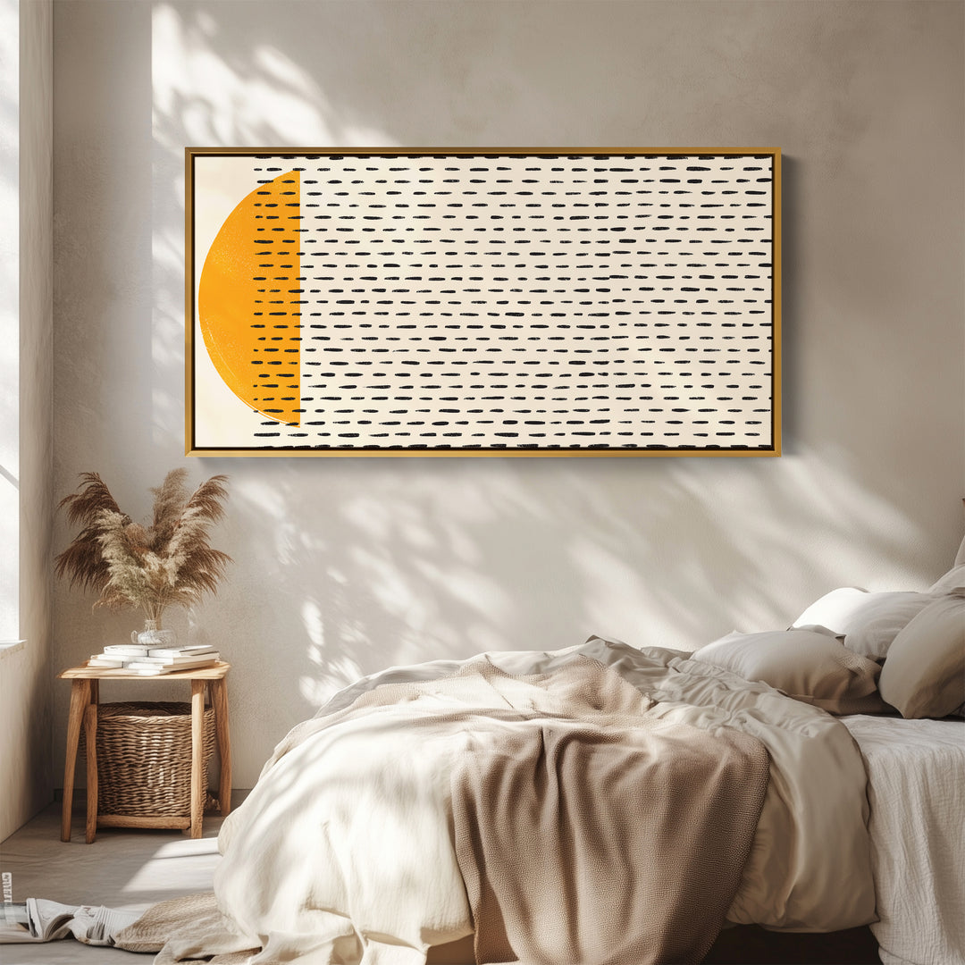 Wide Canvas Yellow Half Circle Pattern Extra Wide Canvas Kitchen