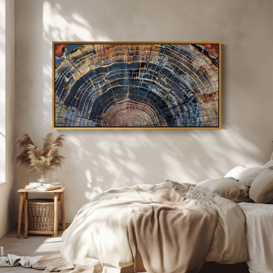 Tree Rings Wide Framed Canvas Extra Wide Canvas Office
