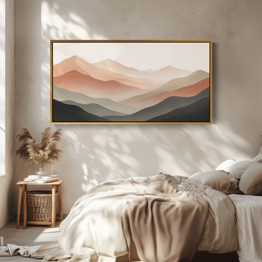 Layered Silhouettes Long Wall Art Extra Wide Canvas For Hallway