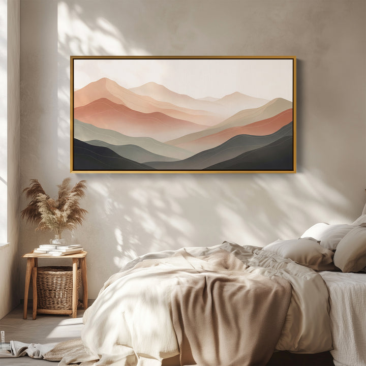 Layered Silhouettes Long Wall Art Extra Wide Canvas For Hallway