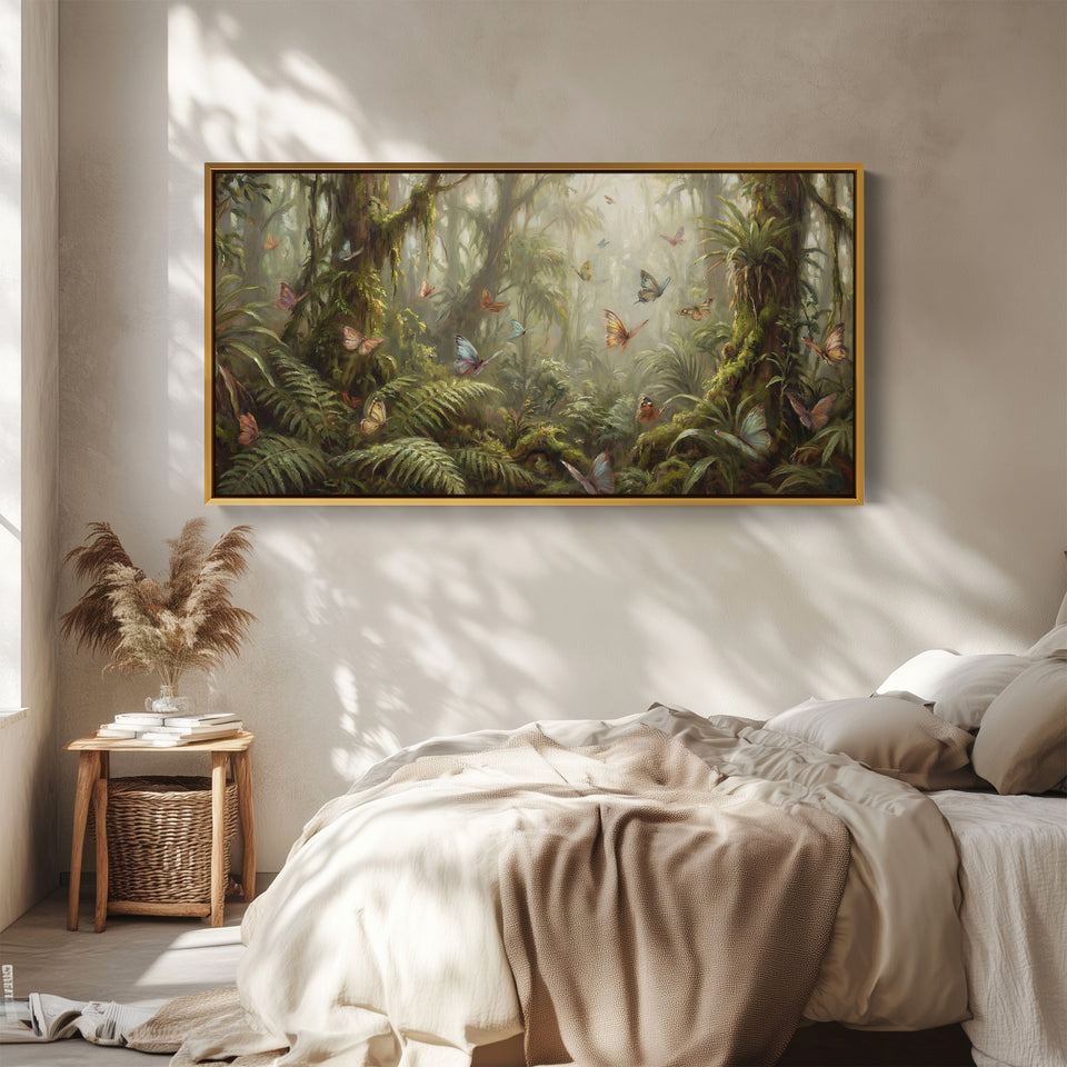 Enchanted Forest horizontal wall art Butterflies Statement Wall Decor Bedroom