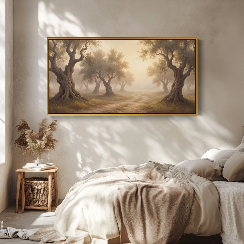 Olive Grove Path horizontal wall art Oversized Wall Decor Hallway
