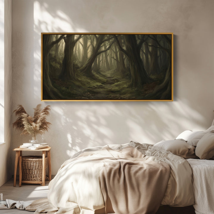 Misty Forest Path Horizontal Wall Art Statement Wall Decor For Hallway
