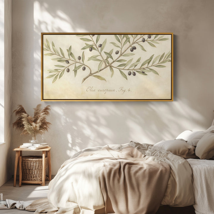Olive Branch above bed wall art Horizontal Canvas Print For Kitchen