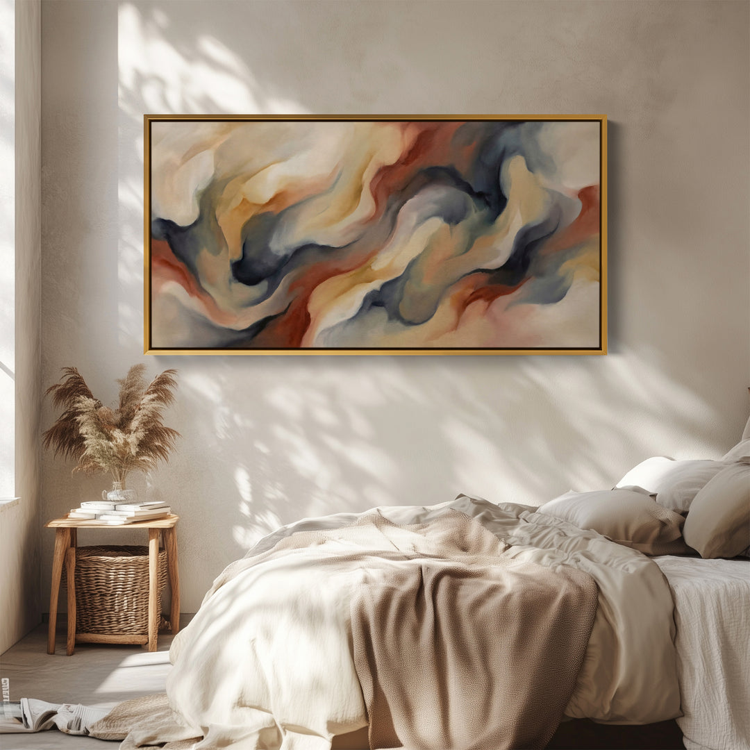Flowing Forms Bedroom wall art Extra Wide Canvas For Office