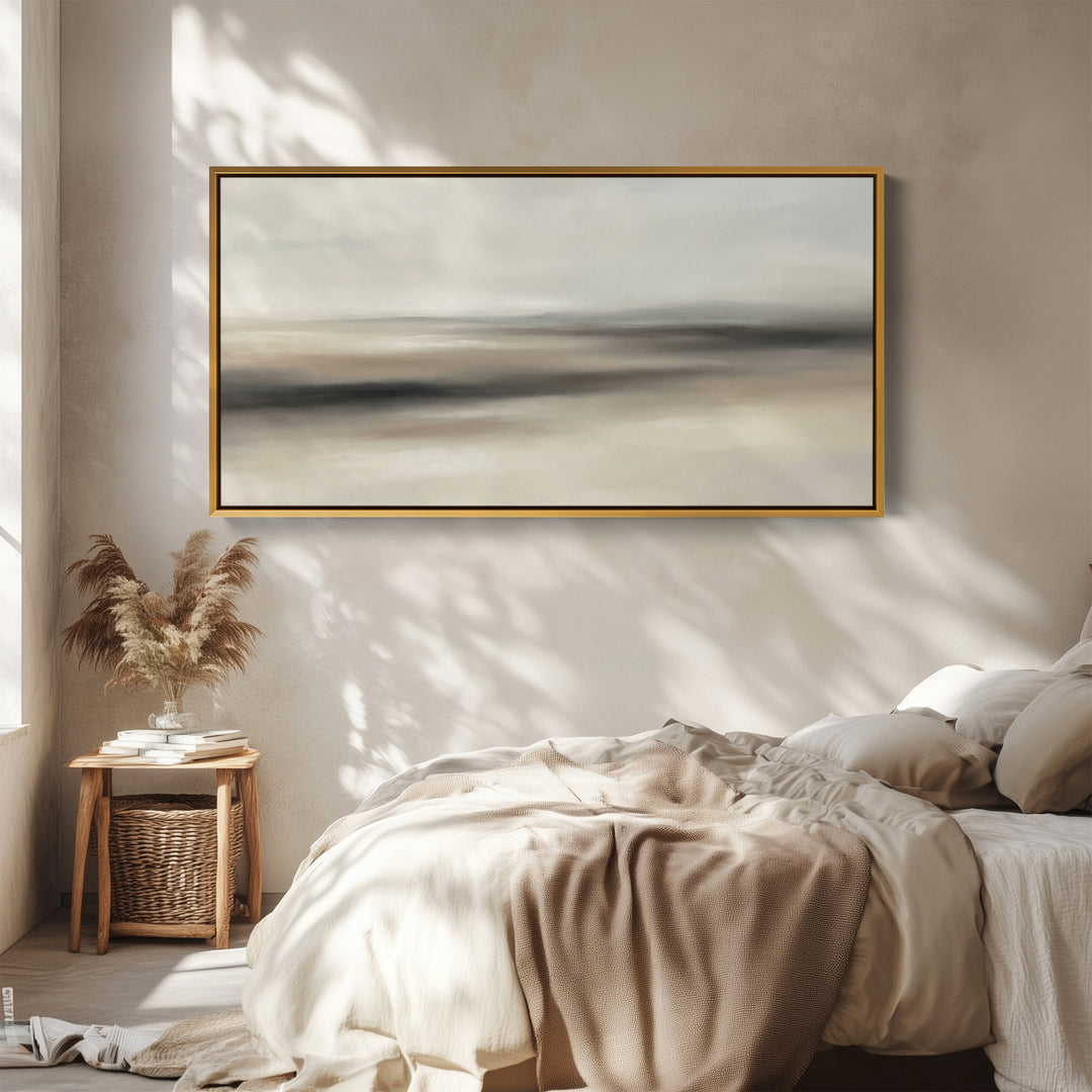 Minimal Seascape wide framed canvas Extra Wide Canvas For Office