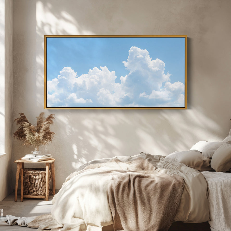 Heldere Cumulus Lange Wanddecoratie Statement Wanddecoratie Voor Hal