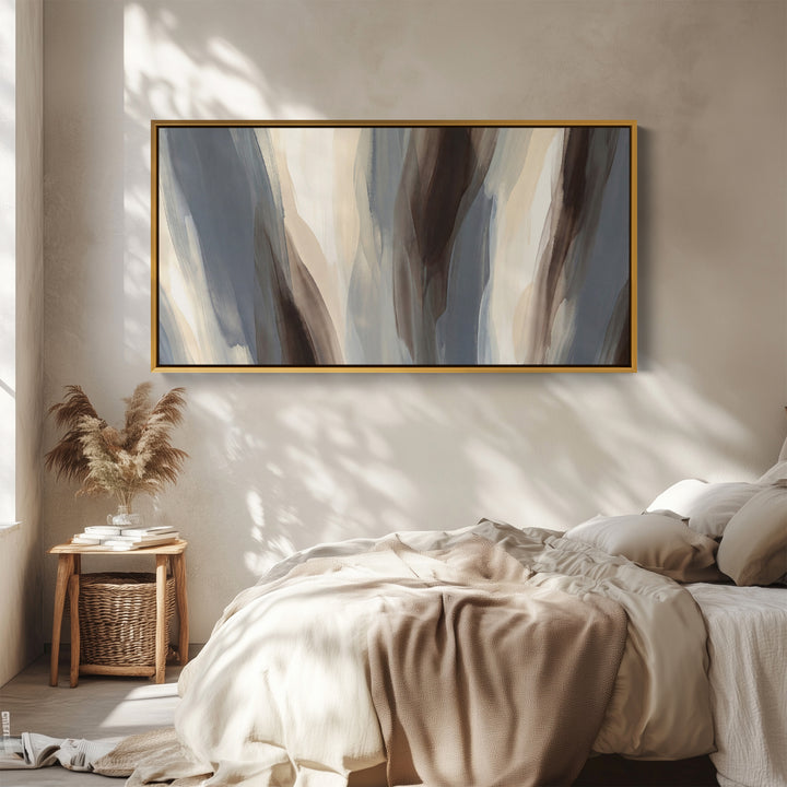 Vertical Forms Above Soft Wall Art Panoramic Canvas Print For Office