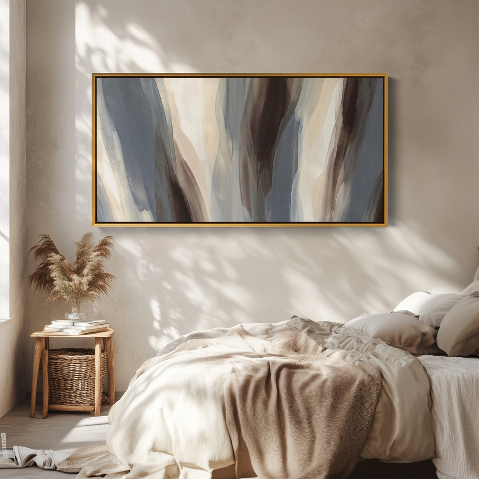 Vertical Forms Above Soft Wall Art Panoramic Canvas Print For Office