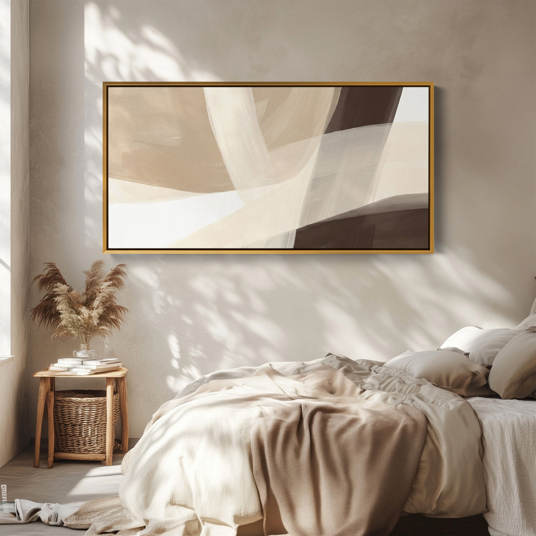 Soft Ribbons Bedroom Wall Art Extra Wide Canvas For Hallway