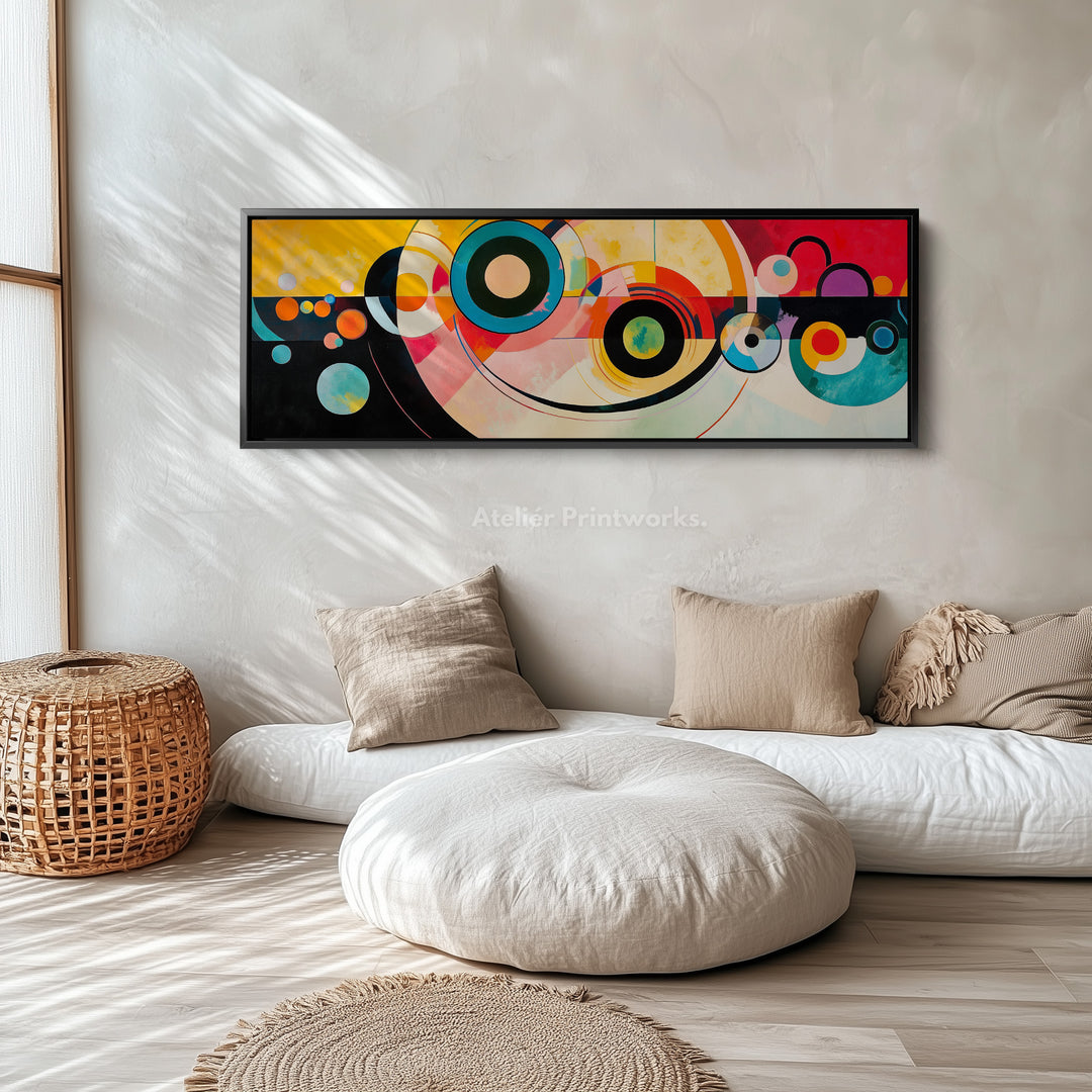 Abstract Circles Panoramic Long Wall Art - H0008