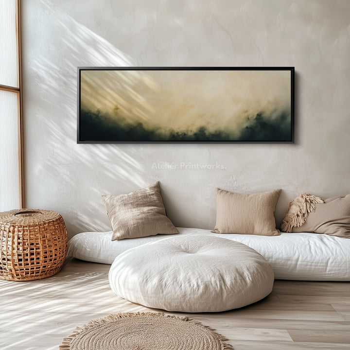 Abstract Beige Long Narrow Wall Art Horizontal Wall Decor - H0021