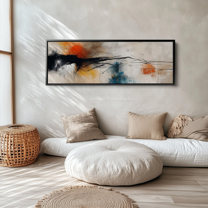 Colourful Abstract Large Horizontal Wall Art - H0028