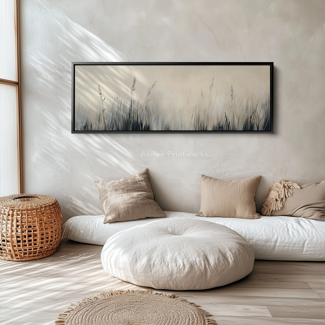 Minimalist Large Framed Canvas Long Narrow Horizontal Wall Art - H0087