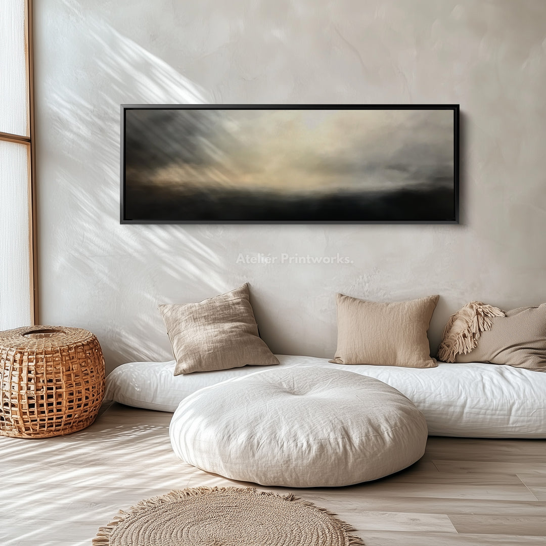 Abstract Landscape Large Horizontal Framed Canvas Wall Art - H0103