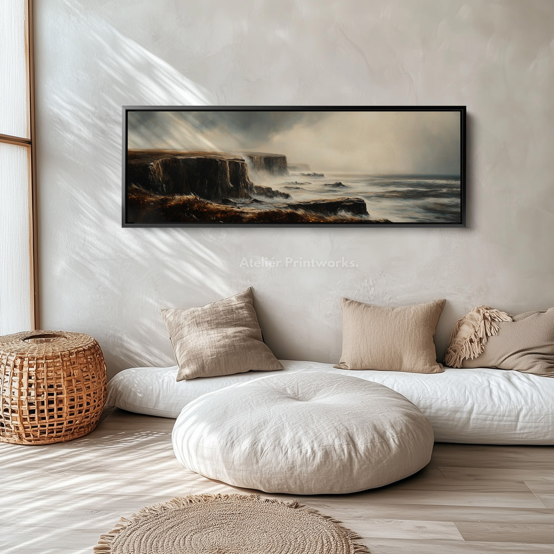 Rugged Ocean Large Long Canvas Horizontal Wall Art - H0125