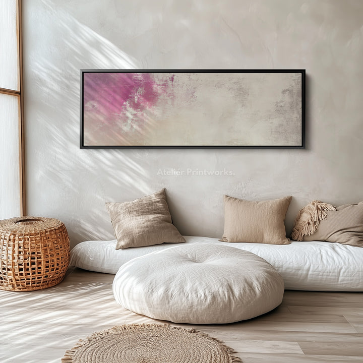 Abstract Pink Pastel Long Horizontal Wall Art Panoramic Wall Art - H0138