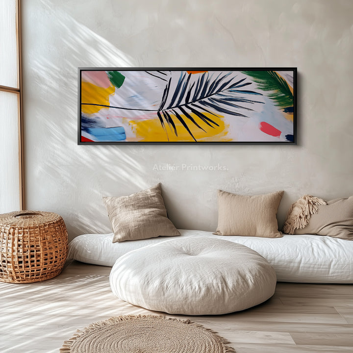 Abstract Leaf Long Horizontal Wall Art Panoramic Wall Art - H0139