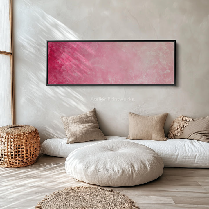 Long Horizontal Wall Art Panoramic Wall Art Abstract Pink Minimalist - H0142