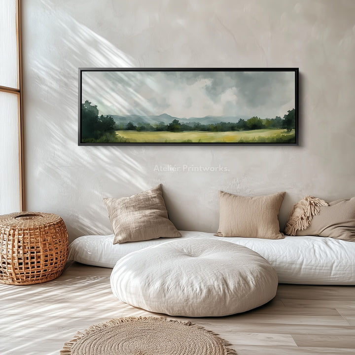 Long Landscape Narrow Framed Canvas Wall Decor - H0154