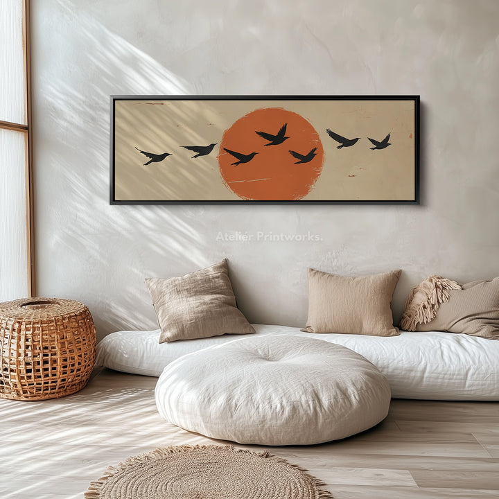 Minimalist Sunset Horizontal Wall Decor Long Narrow - H0248