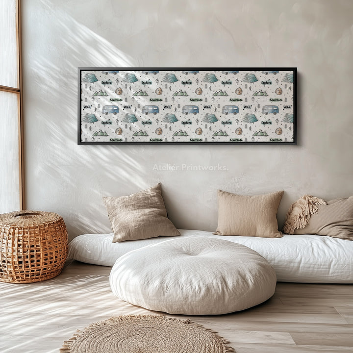 Camping Adventure Kids Room Narrow Slim Wall Art - H0296