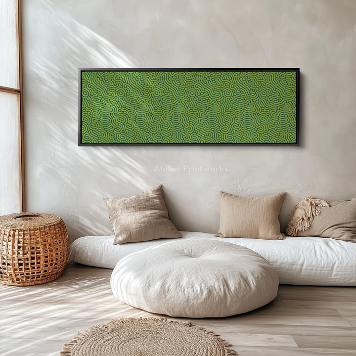 Green Organic Pattern Panoramic Long Wall Decor - H0337