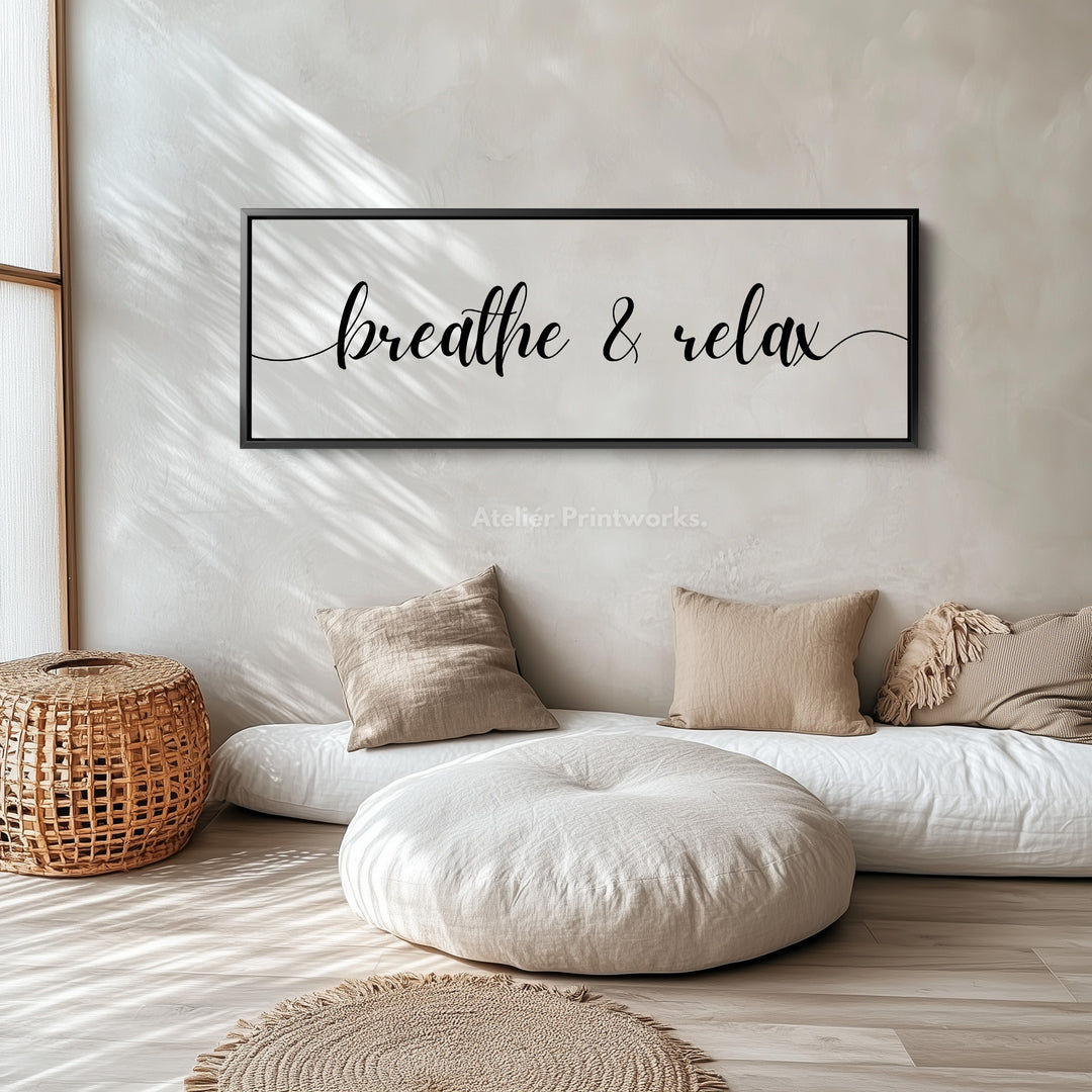 Horizontal Wide Narrow Above Bed Wall Decor Typography - H0309