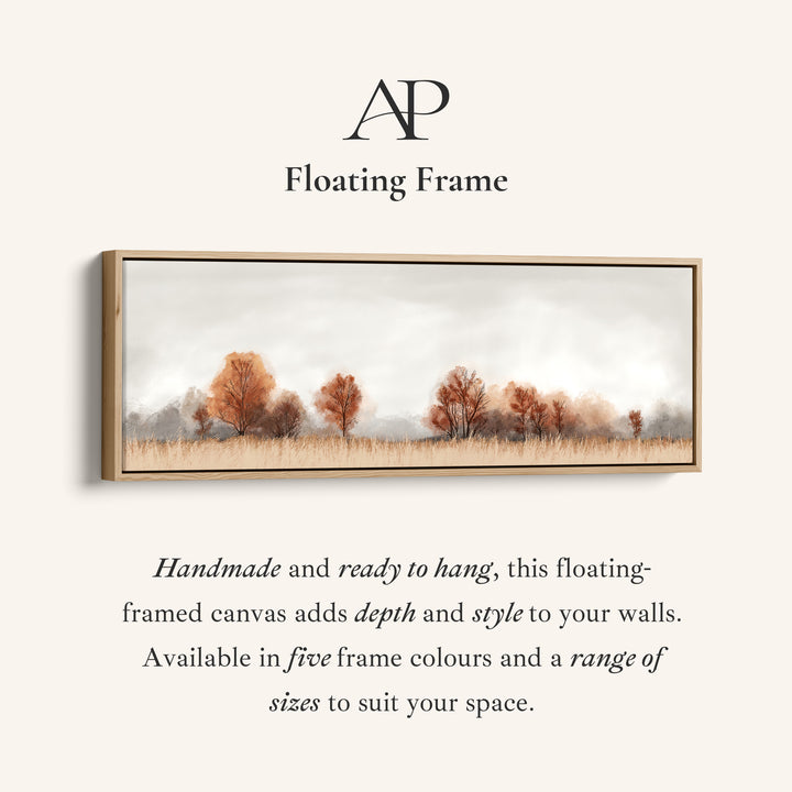 Art mural mince horizontal long de forêt automnale atténuée