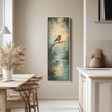 Vintage Watercolour Bird Vertical Wall Art - Atelier Printworks