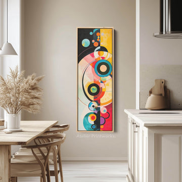 Long Narrow Colourful Abstract Circles Wall Art - Atelier Printworks