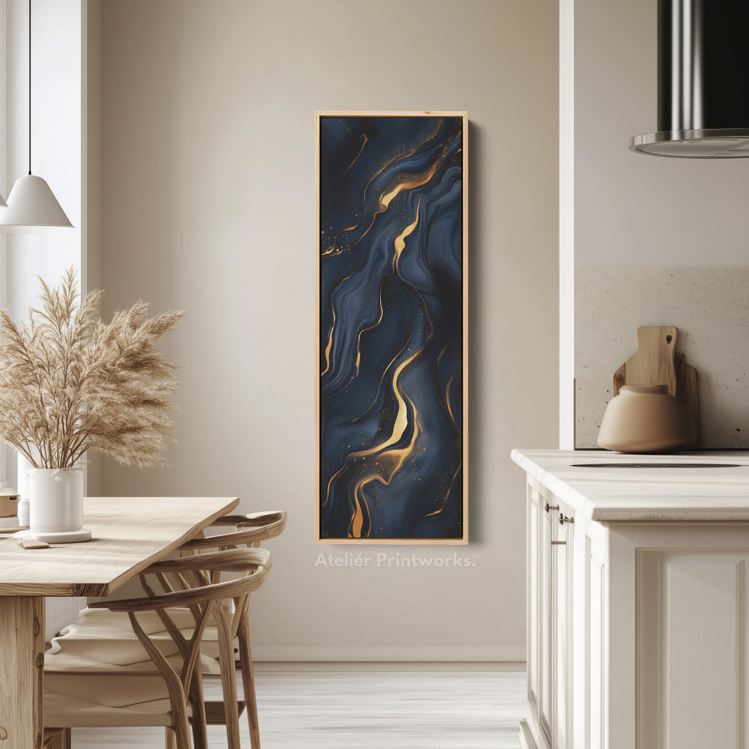 Gold Marble Abstract Long Vertical Wall Decor - V0039