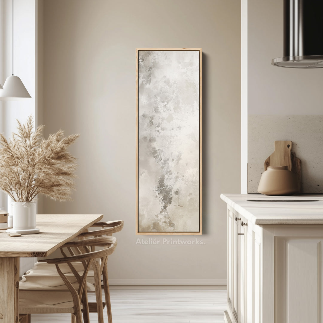 Large Long Narrow Canvas Wall Art - Beige & Grey - V0041