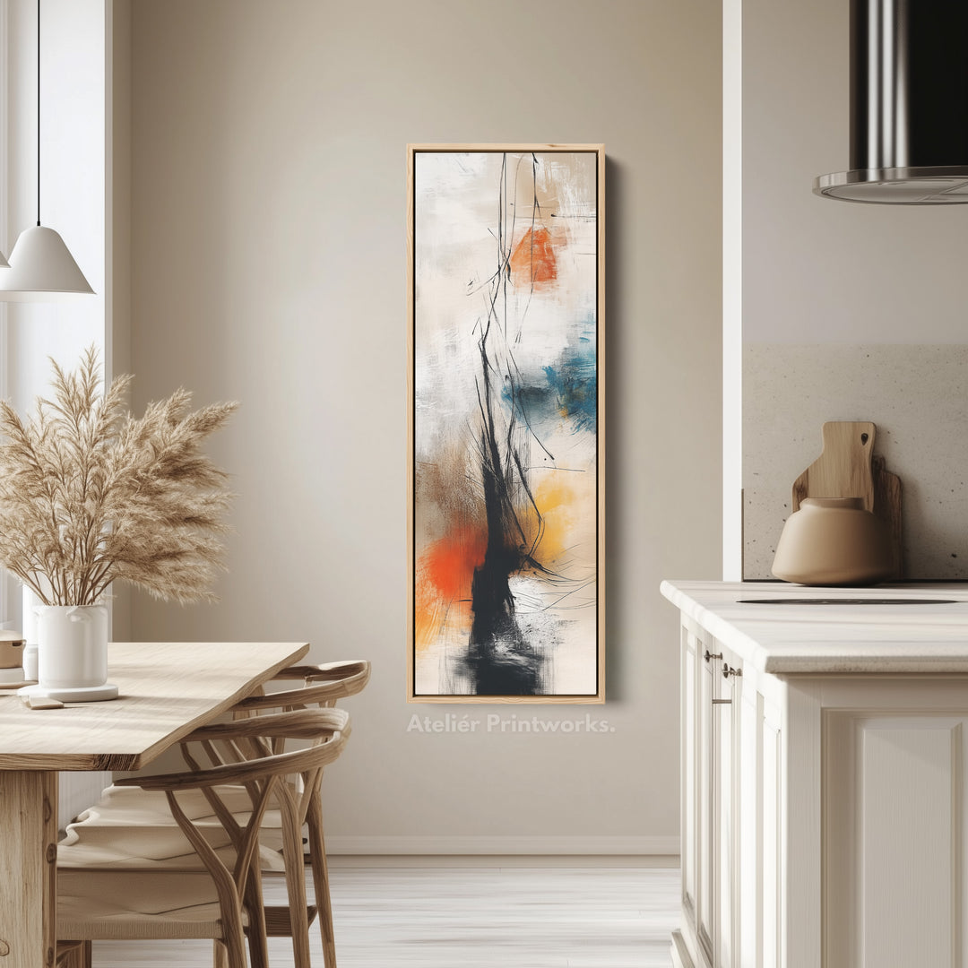 Vertical Large Canvas Wall Art Long Narrow Colourful Abstract - V0043