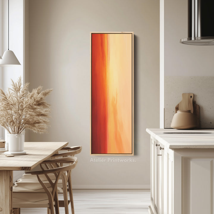 Red & Orange Abstract Skinny Tall Vertical Large Canvas Wall Art - V0051