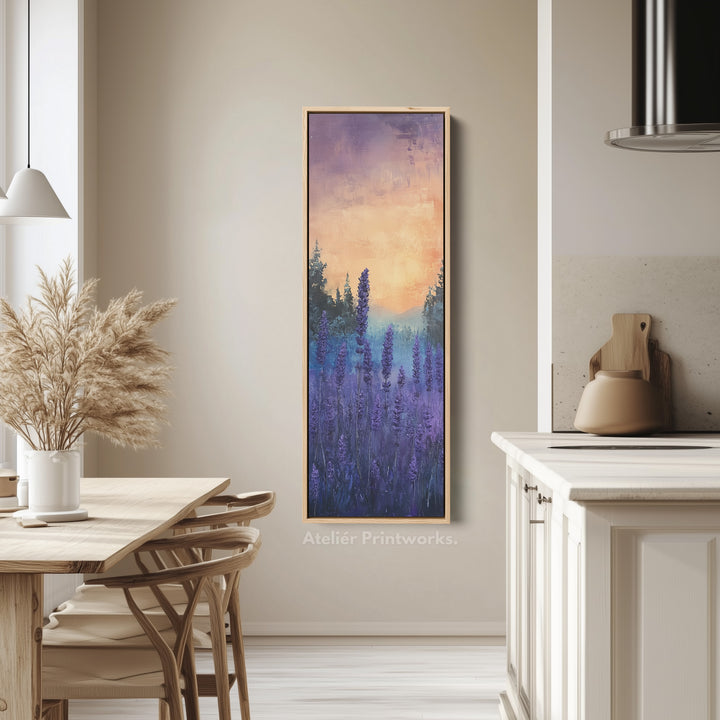 Large Frame Wall Decor - Lavender Long Narrow Vertical Wall Art - V0052