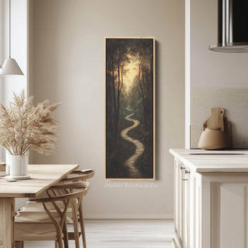 Forest Path Large Vertical Canvas Wall Decor - Atelier Printworks