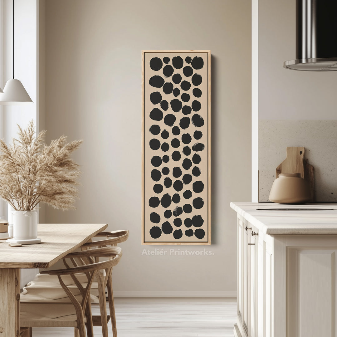 Minimalist Black Dots Large Canvas Wall Art Vertical Wall Decor - V0074