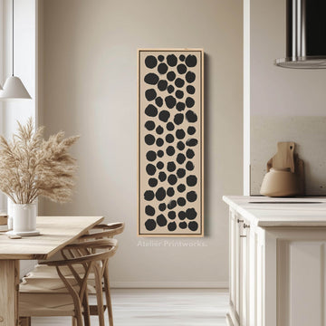 Minimalist Black Dots Large Canvas Wall Art Vertical Wall Decor - Atelier Printworks