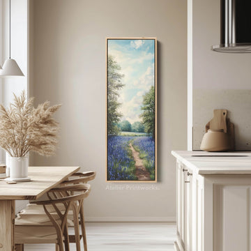 Bluebell Large Painting Vertical Long Wall Art Large Canvas Decor - Atelier Printworks