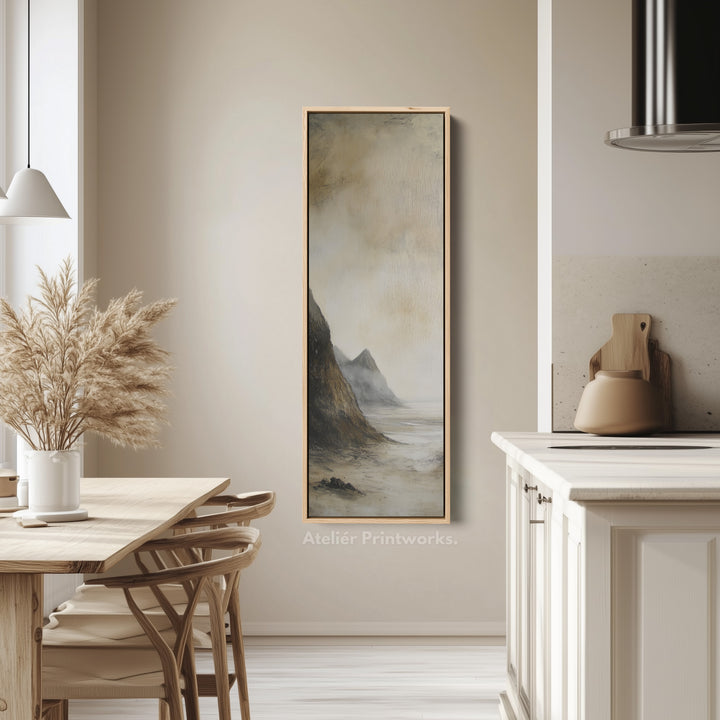 Vintage Coastal Wall Art Large Framed Vertical Tall Narrow Wall Decor - V0101