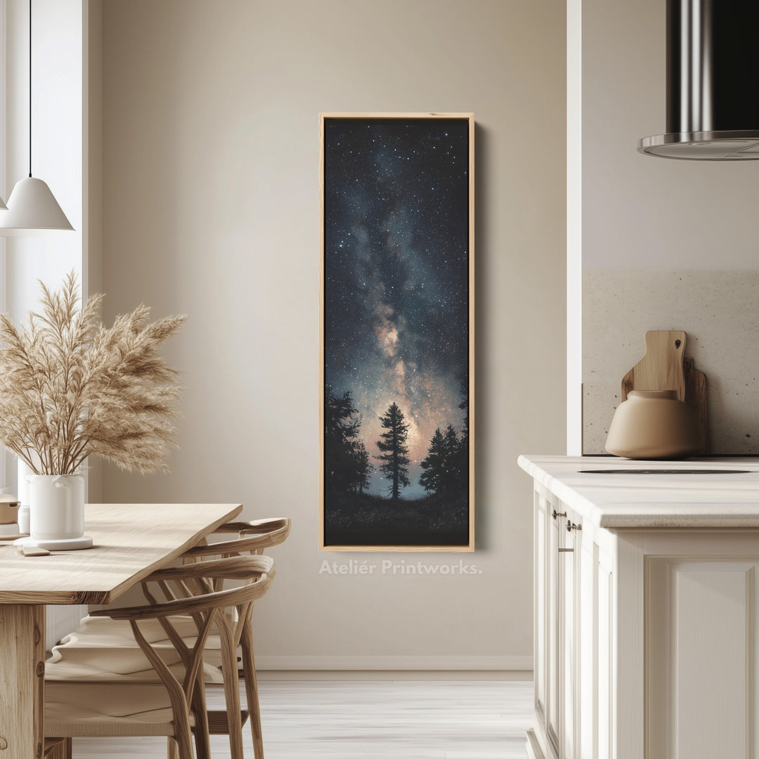 Night Sky Long Narrow Vertical Large Canvas Wall Decor - V0107