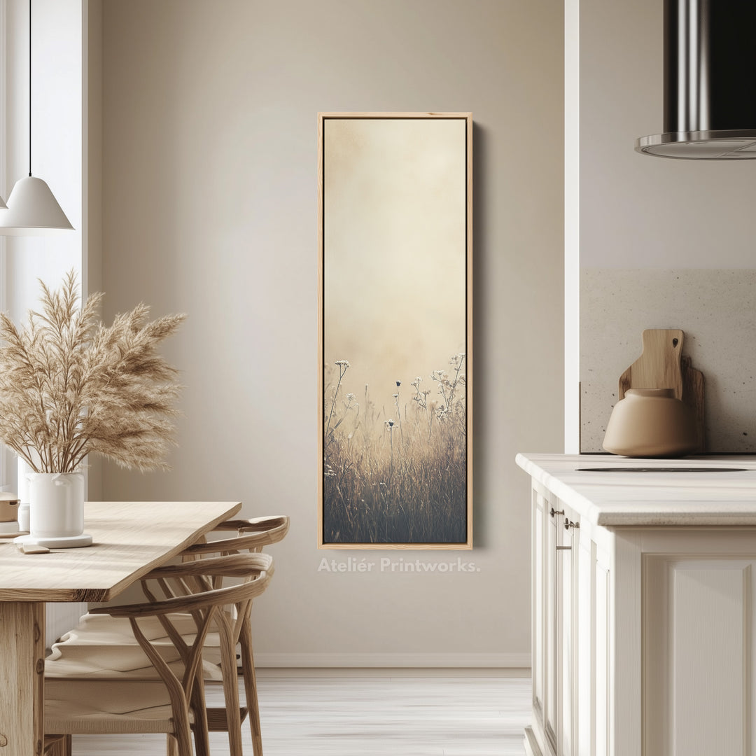 Wild Meadow Vertical Tall Wall Art Large Framed Canvas - V0115