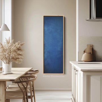 Vertical Wall Art Blue - Living Room Tall Long Narrow Vertical Wall Decor - Atelier Printworks