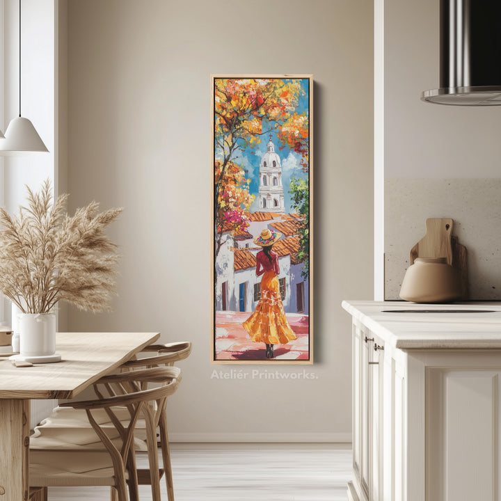 Cartagena Long Canvas Wall Art Prints For Bedroom Framed Vertical - V0144