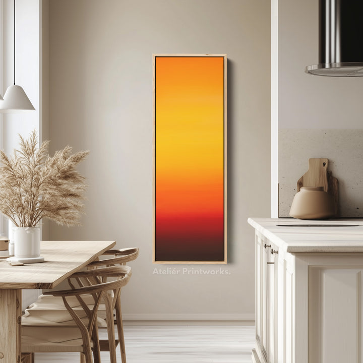 Minimalist Orange Living Room Decor Vertical Wall Art - Tall Long Narrow Vertical - V0145