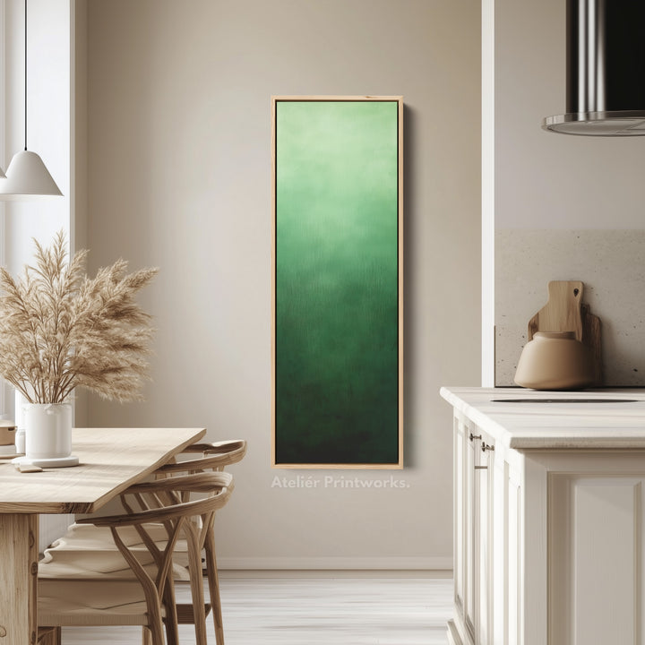 Minimalist Green Living Room Decor Vertical Wall Art - Tall Long Narrow Vertical - V0149