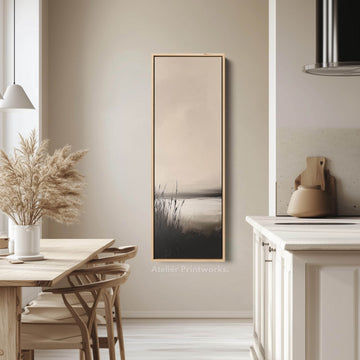 Minimalist Neutral Long Narrow Vertical Wall Art Large Canvas Decor - Atelier Printworks